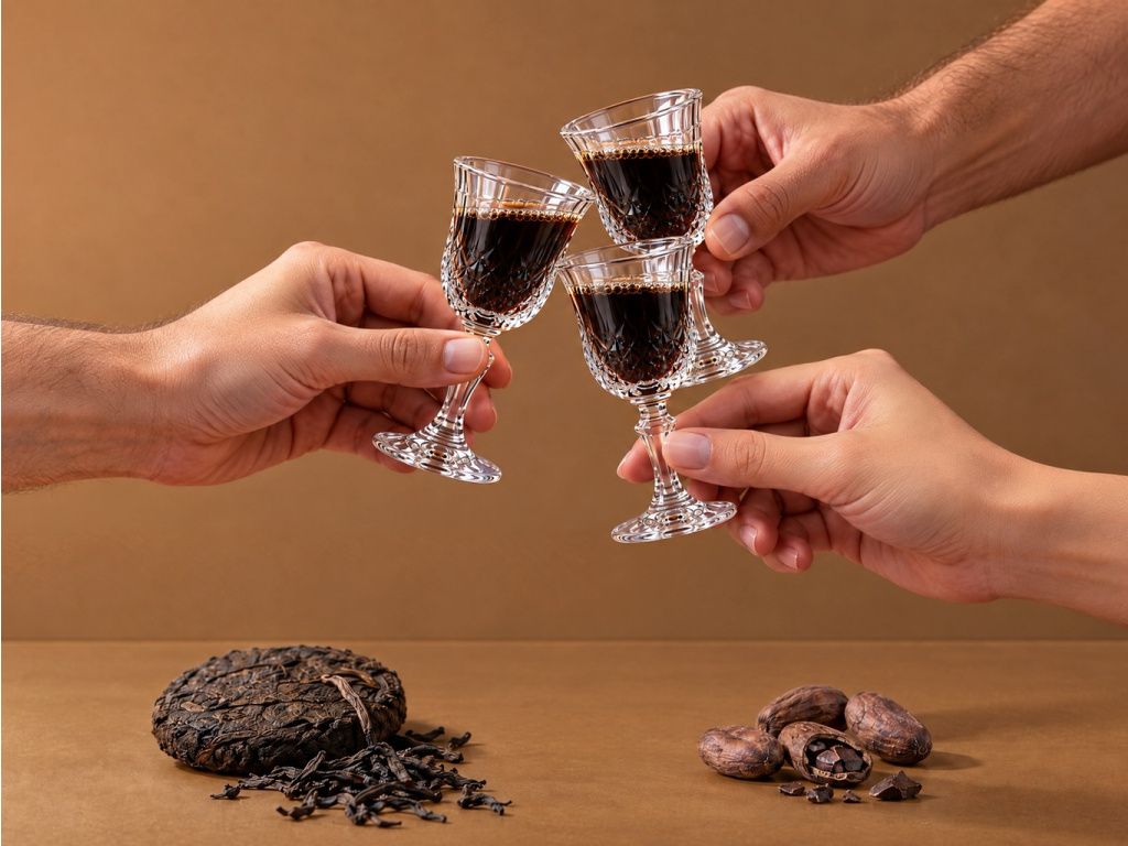 Přípitek panáky Pure Dark z čaje Pu-Erh